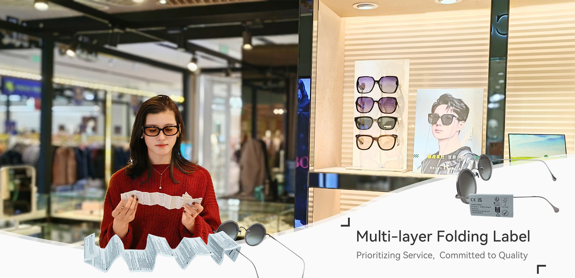 Högkvalitativ multilikts vikningsetikett