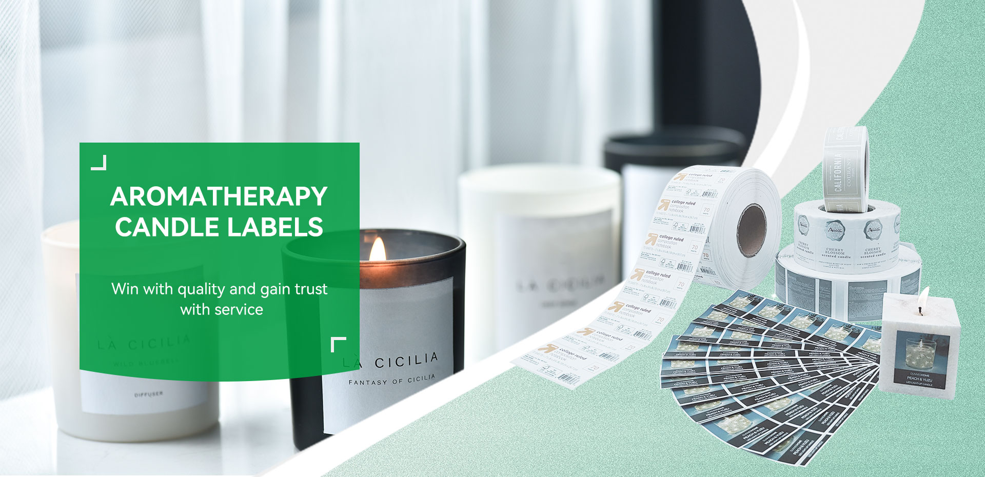 Aromaterapi ljus multi-lagers etikett tillverkare