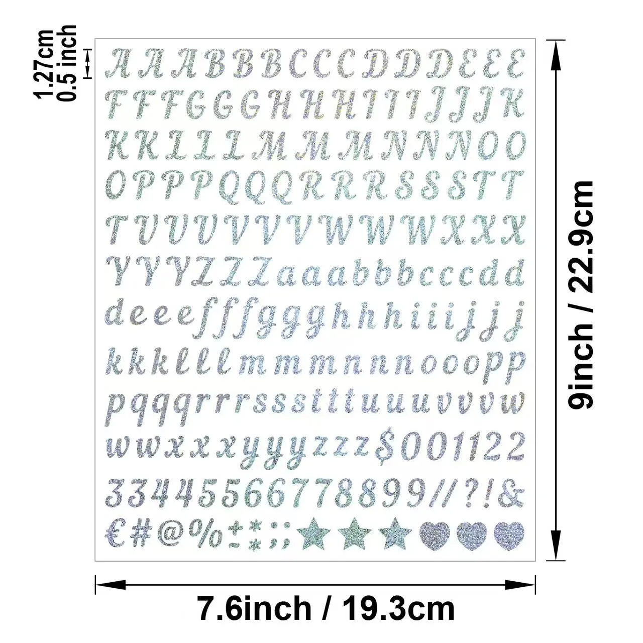 Alfabetisk och numerisk dekorativ klistermärke i sandsten