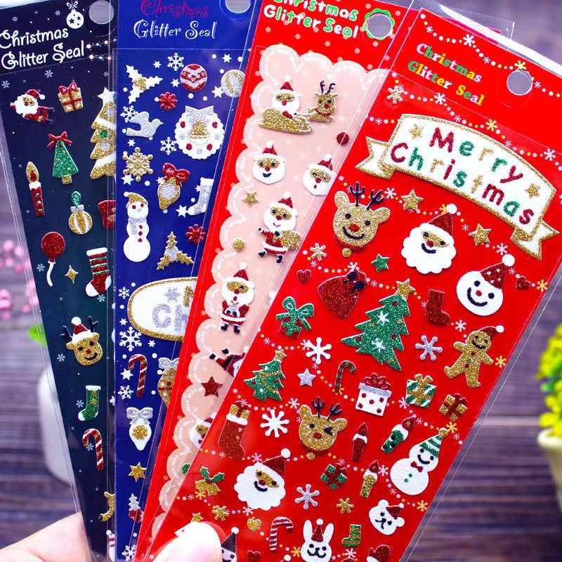 Julglitterklistermärken