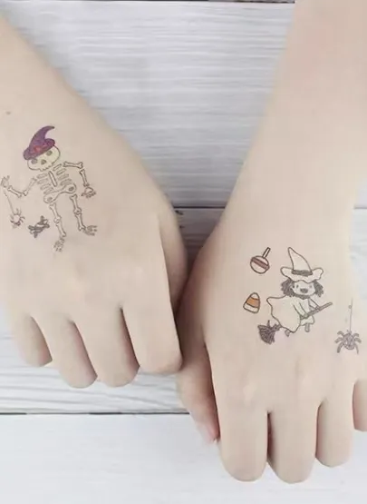 Halloween natt glöd tatuering klistermärken