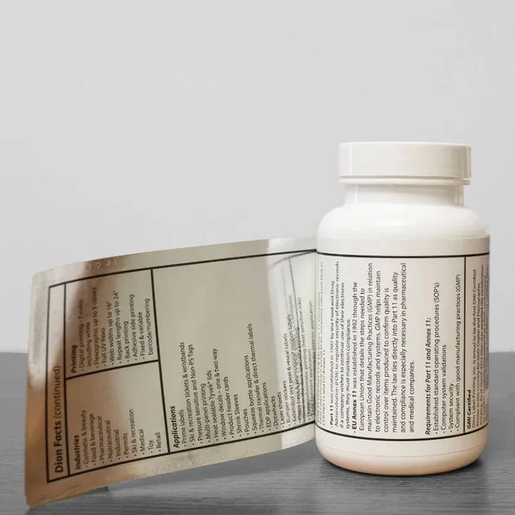 Nutraceutical and Supplement Etiketter