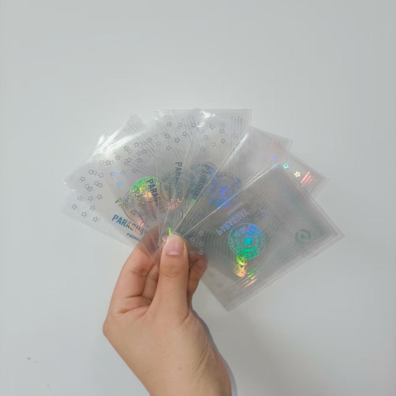 Transparent hologram kortklistermärken