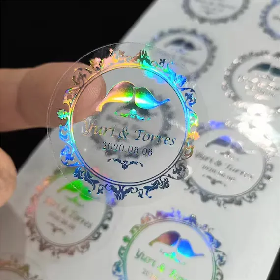Transparent holografisk etikett